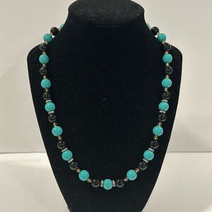 NWOT Joan Rivers Blue Black Beaded Necklace